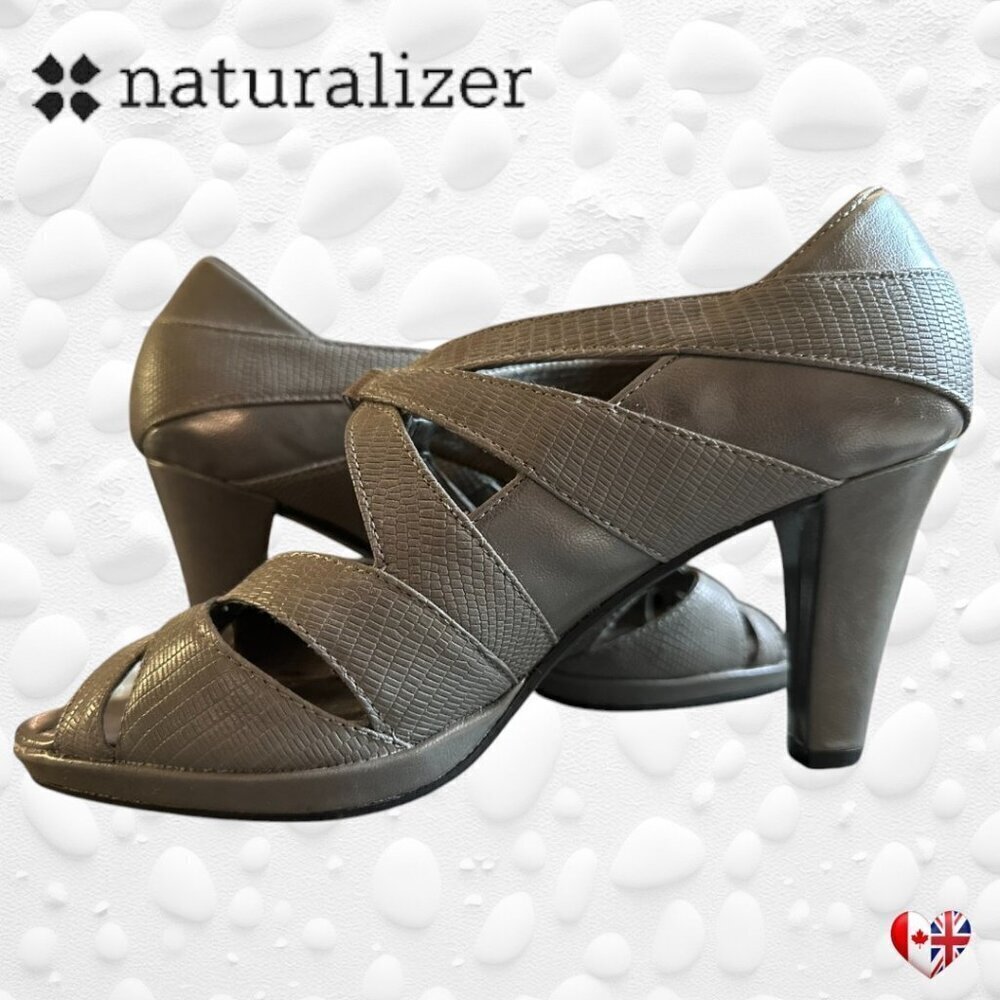 👠 Chic Grey Leather Heels by Naturalizer – Like New!  Size 8👠